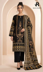 3 Piece Unstitched Printed Dobby Lawn Suit -BA-V18-03