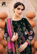 3 Piece Unstitched Printed Doria Viscose Suit  - BA-V2-007