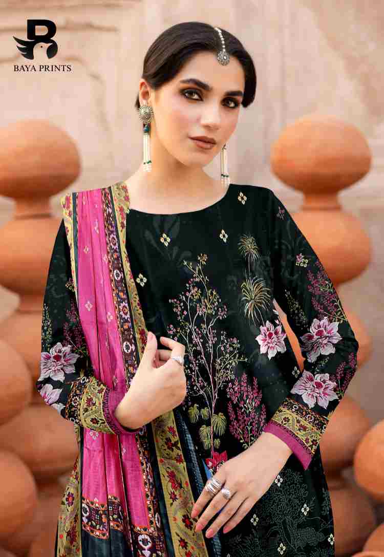 3 Piece Unstitched Printed Doria Viscose Suit  - BA-V2-007