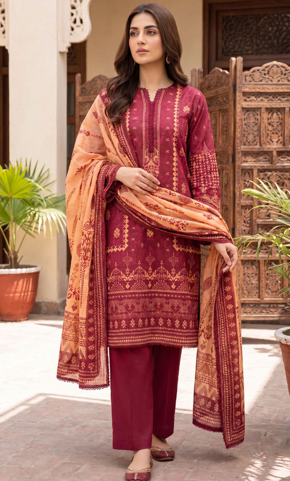 Merium's Exclusive -3 Piece Unstitched Lawn Suit