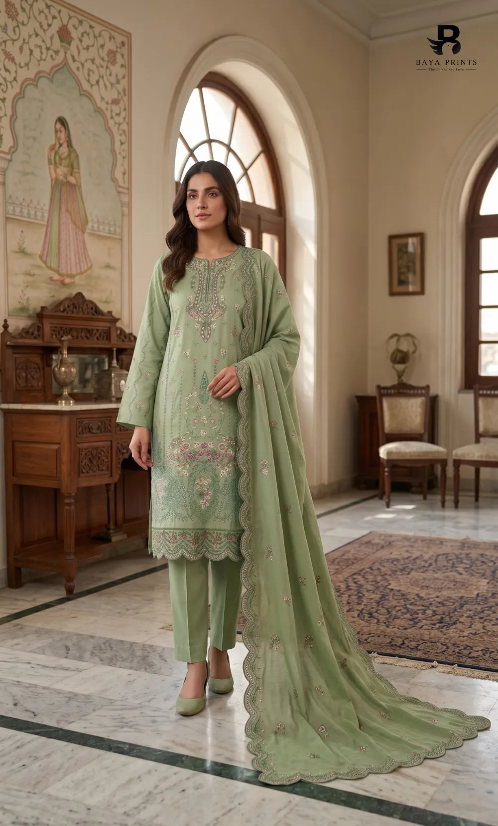 3PC Premium Embroidered Dhanak | Unstitched | Naqsh-e-Zar -02