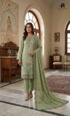 3PC Premium Embroidered Dhanak | Unstitched | Naqsh-e-Zar -02