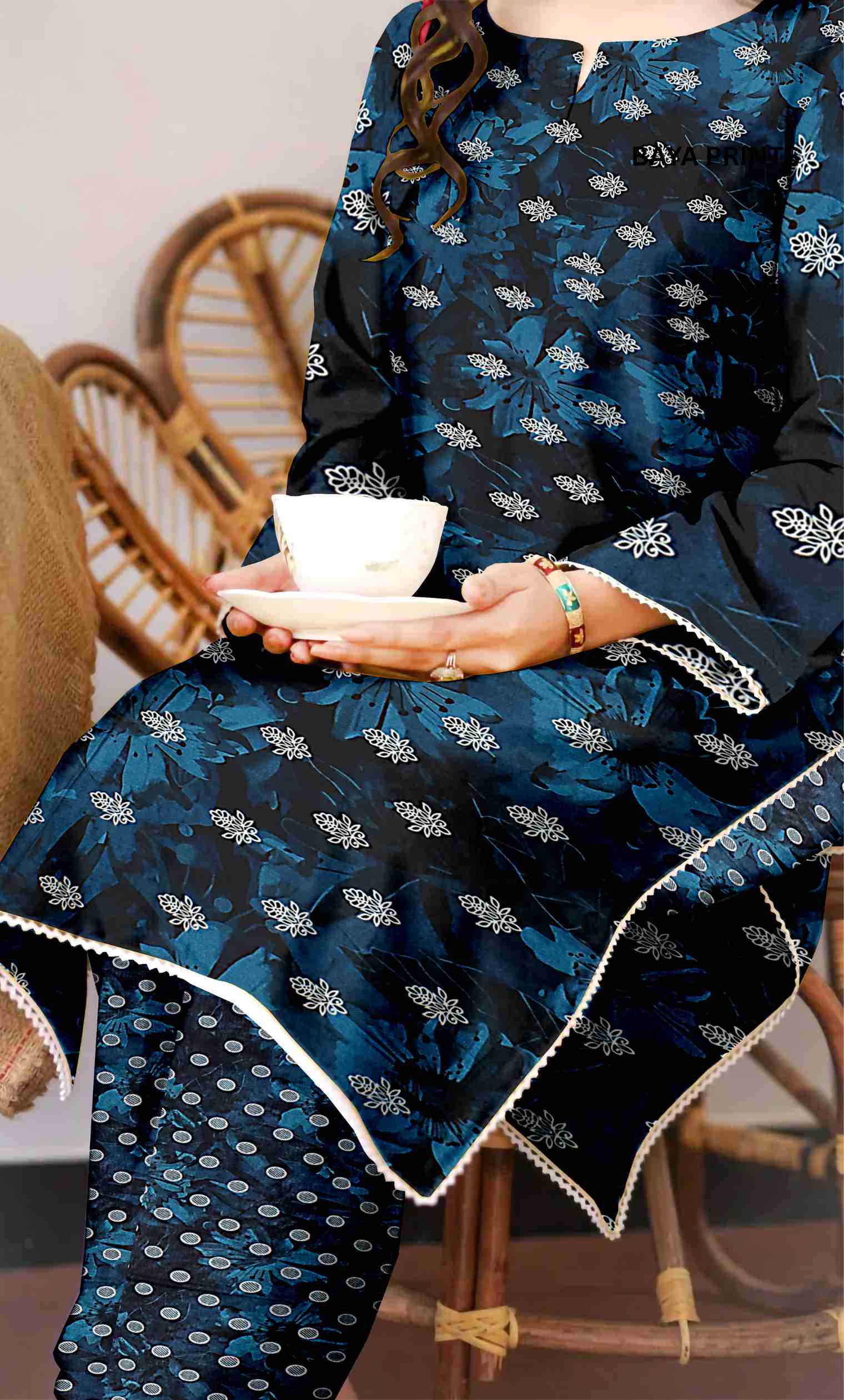 3 Piece Unstitched Printed Lawn Suit -BP-V24-3