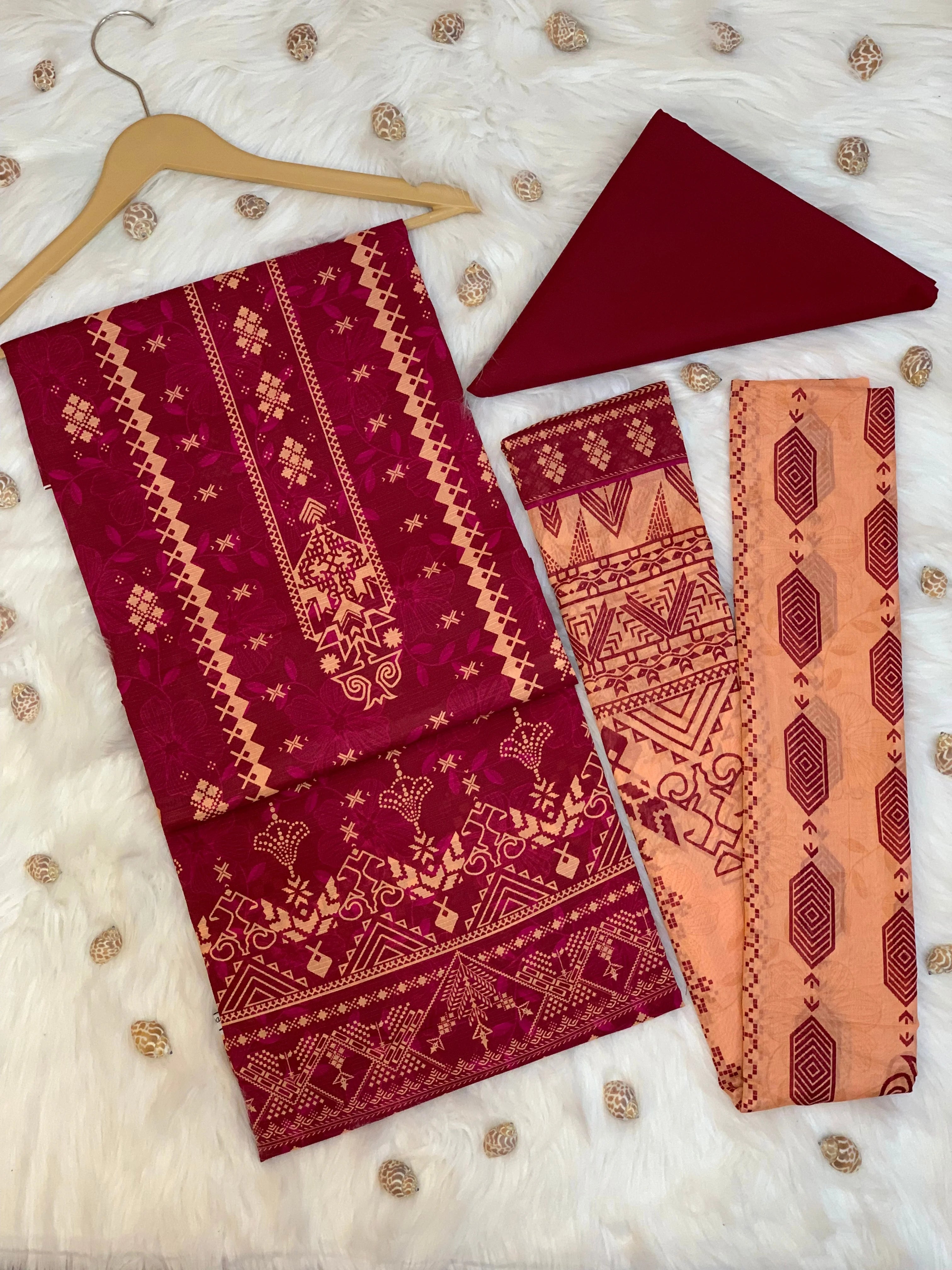 3 Piece Unstitched Lawn Suit -Merium's Exclusive