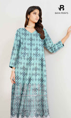 2-Piece Unstitched Dhanak Printed Suit with Embroidered Border-DE-V1-12