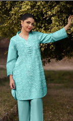 3PC Luxury Embroidered Unstitched Lawn Suit - ZED-V3-04