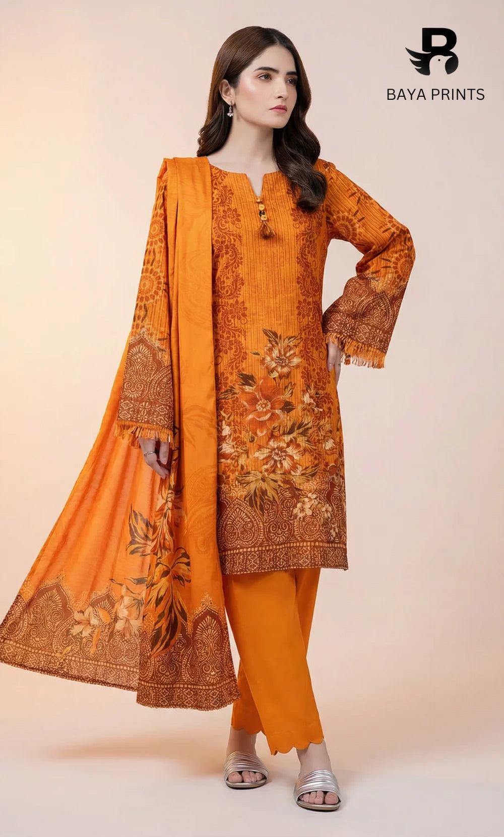 3PC Fine Line Woven Lawn -Unstitched | NK-V9-02