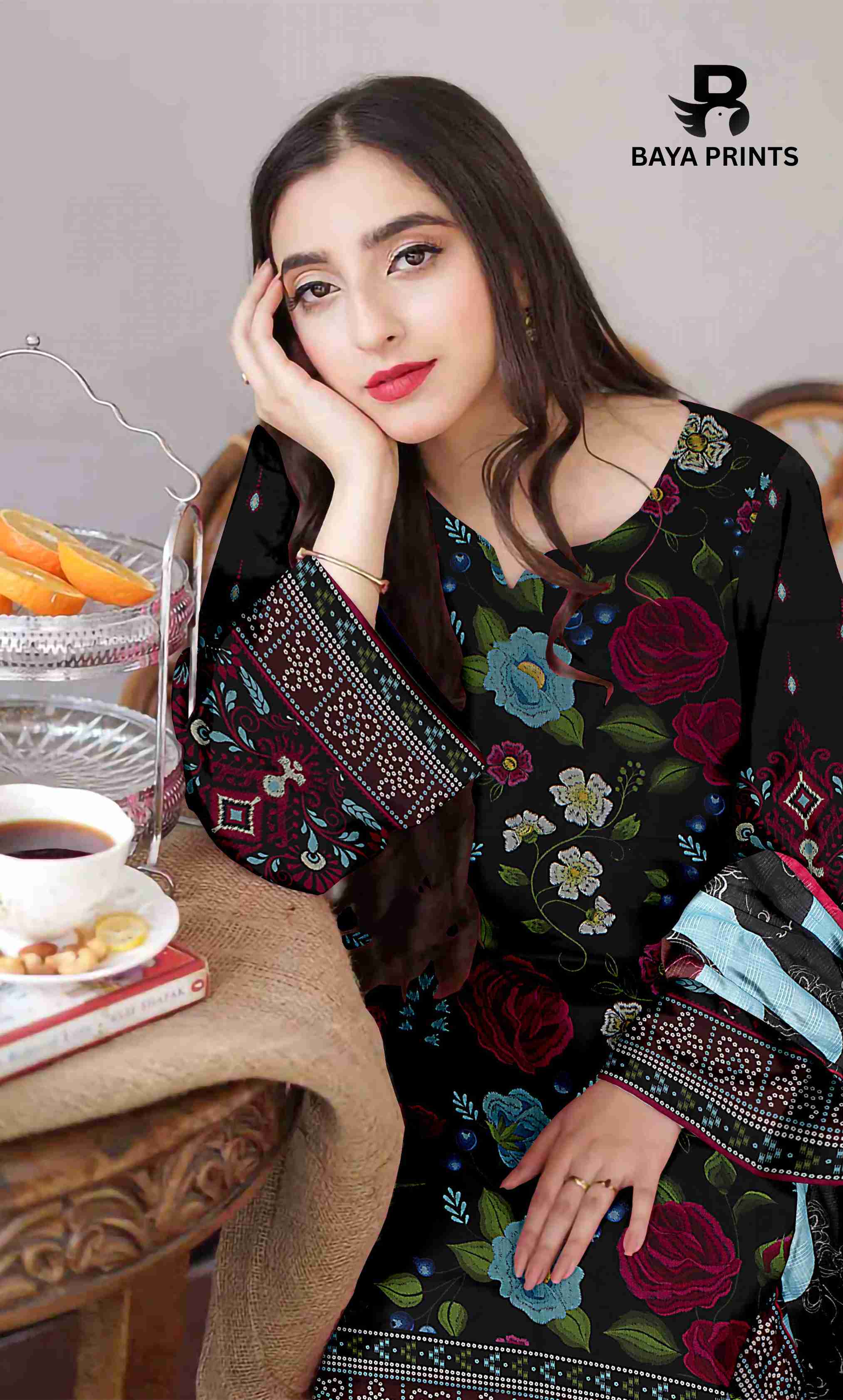 3 Piece Unstitched Printed Lawn Suit -BA-V32-2