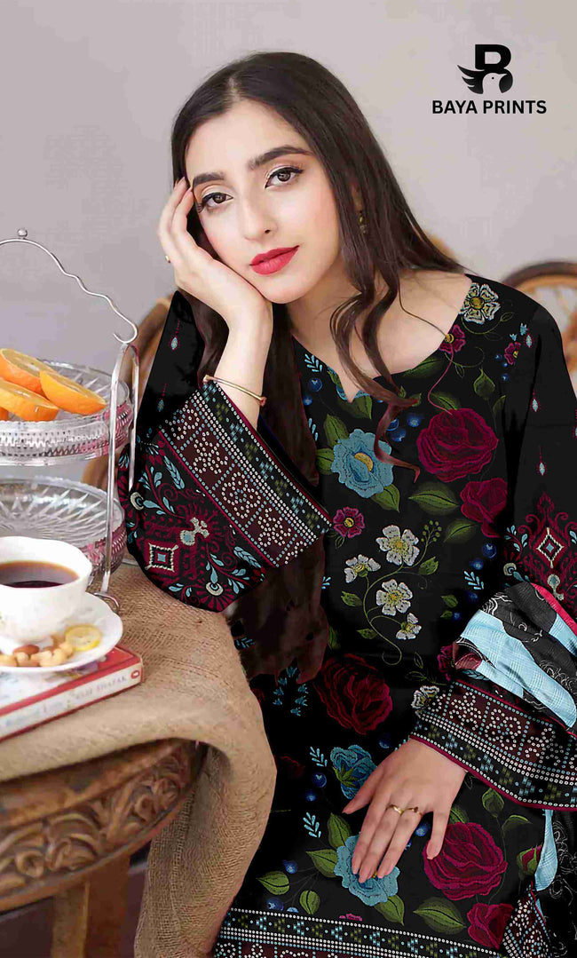 3 Piece Unstitched Printed Lawn Suit -BA-V32-2 Main Image