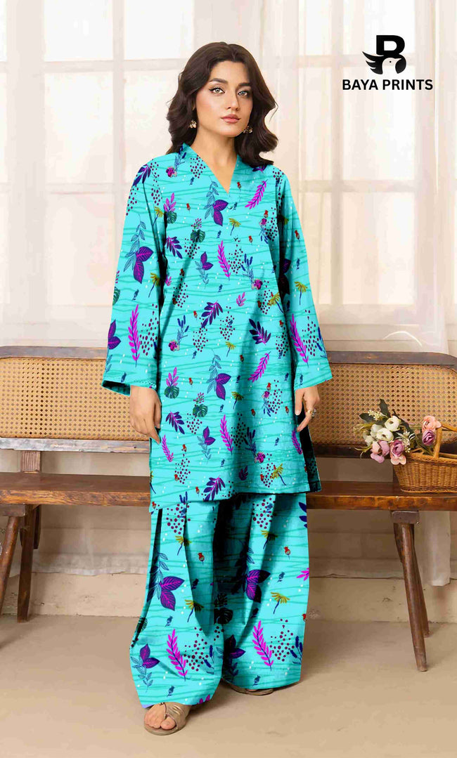 2PC Unstitched Printed Lawn Suit - BA-V7-28 Hover Image