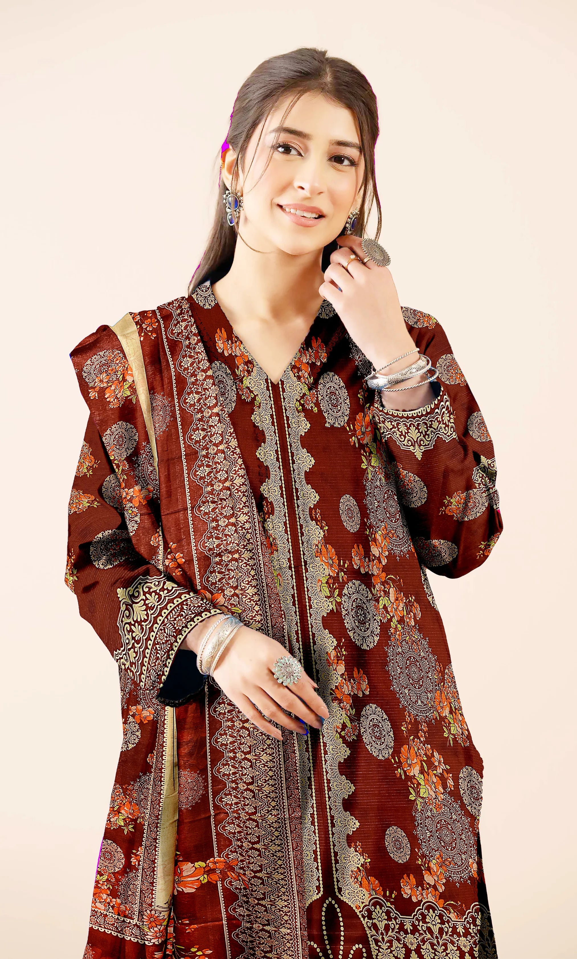 3 Piece Unstitched Printed Lawn Suit | BA-V15-03