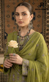 3PC Embroidered Unstitched Lawn Suit | Nafasat-05