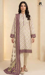 3PC Printed Karandi | Unstitched | BA-V1-02