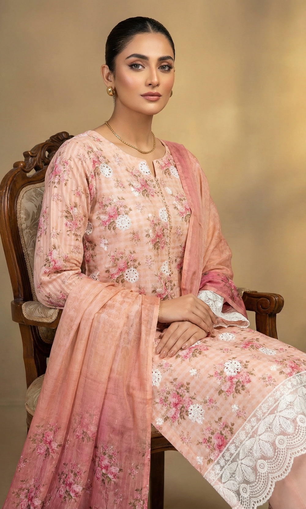 Vireza 3 Piece Unstitched Floral Embroidered Lawn Suit-03