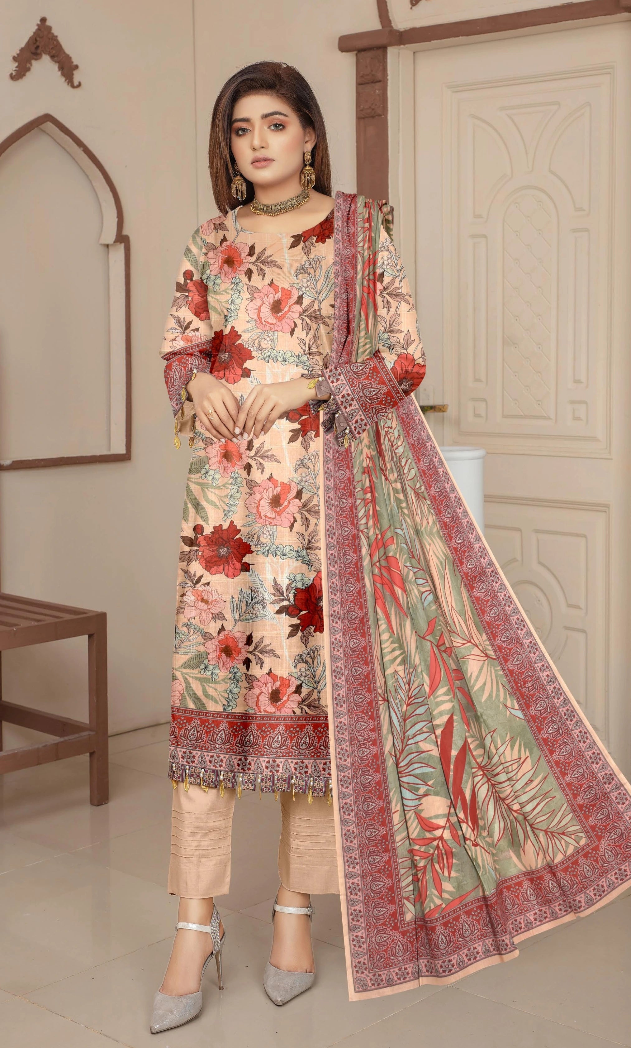 3 Piece Printed Unstitched Lawn Suit | SE-B-02