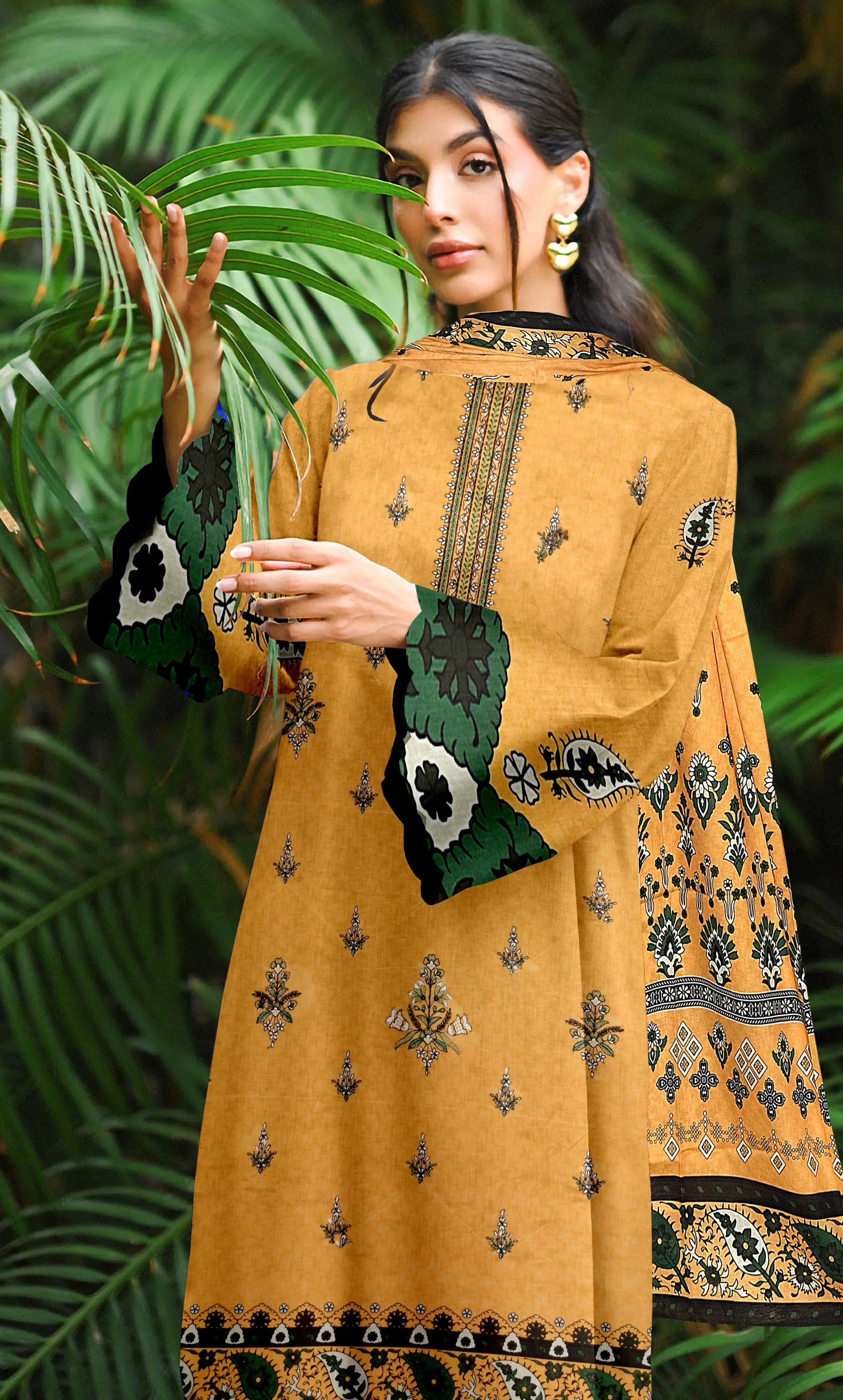 3PC Embroidered Unstitched Lawn Suit -NA-V15-01