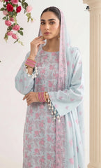 3PC Premium Embroidered Karandi | Unstitched | Nazakat - 07
