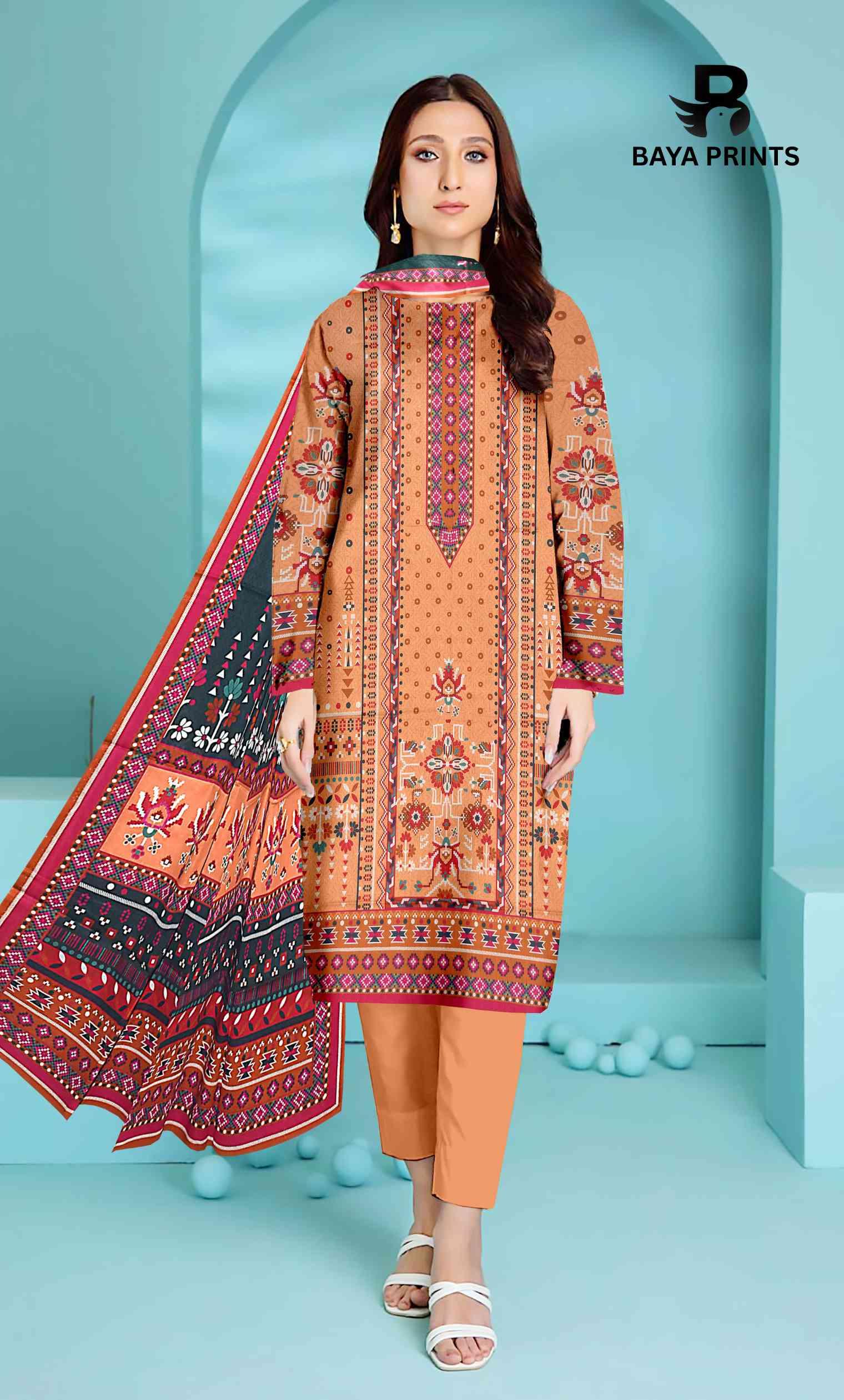 3 Piece Unstitched Printed Lawn Suit -BP-V2-2