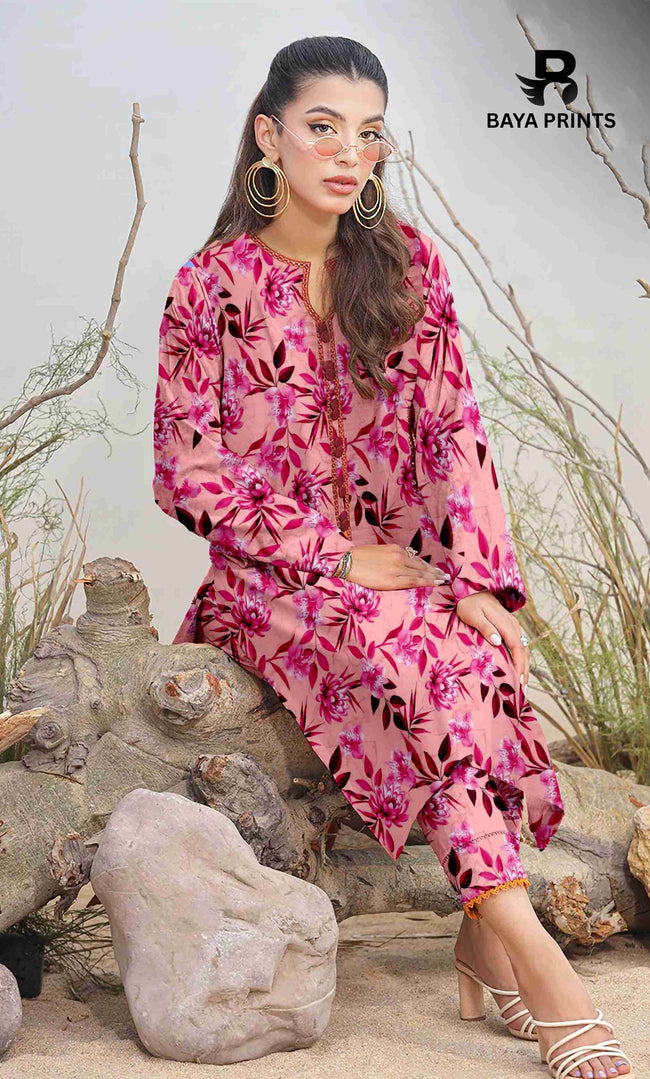 2PC Unstitched Printed Lawn Suit - BA-V7-17 Main Image