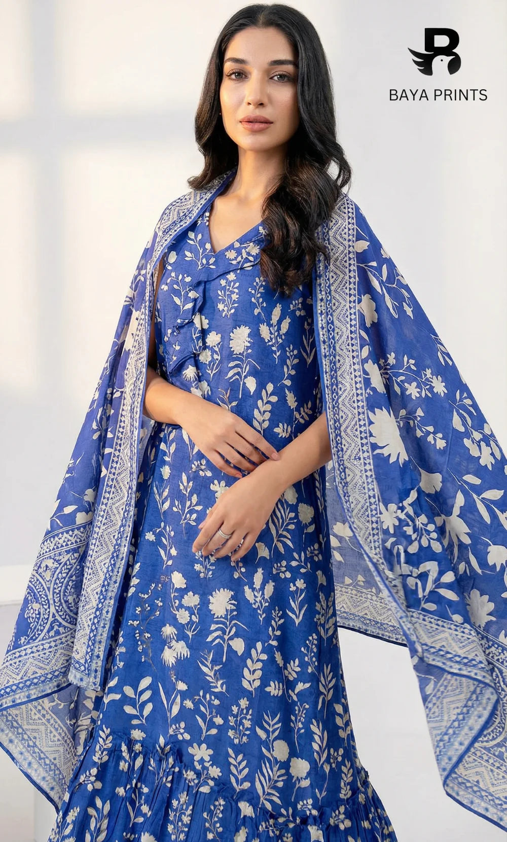 3 Piece Unstitched Printed Lawn Suit -BA-V13