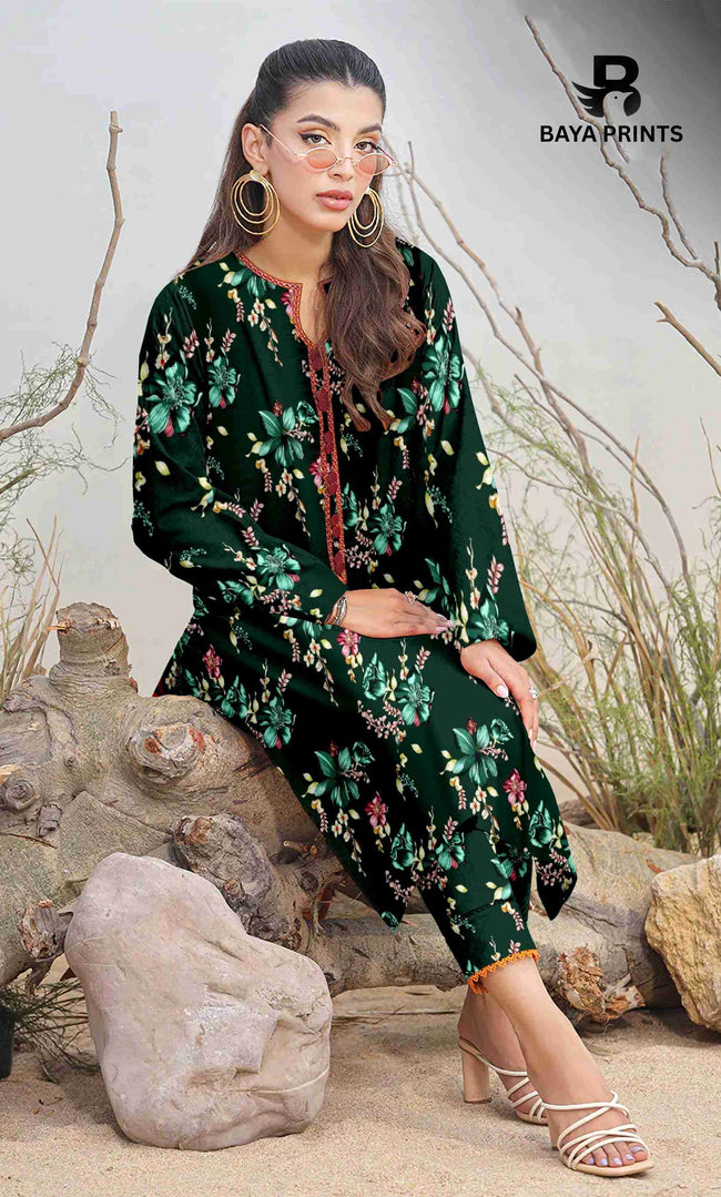 2PC Unstitched Printed Lawn Suit - BA-V7-18 Main Image