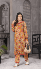 2PC Premium Linen Unstitched-DE V6 -012