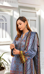 3PC Embroidered Unstitched Lawn Suit - NA-V4-01