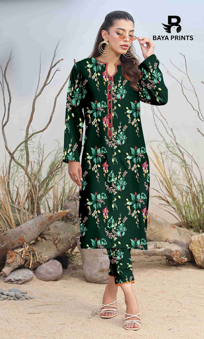 2PC Unstitched Printed Lawn Suit - BA-V7-18 Hover Image