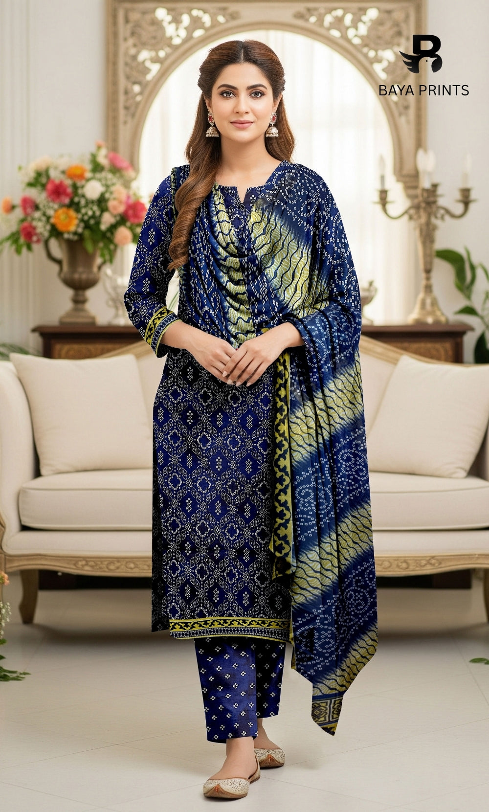 3 Piece Unstitched Printed Doria Viscose Suit with Bamber Dupatta BA-V7-003