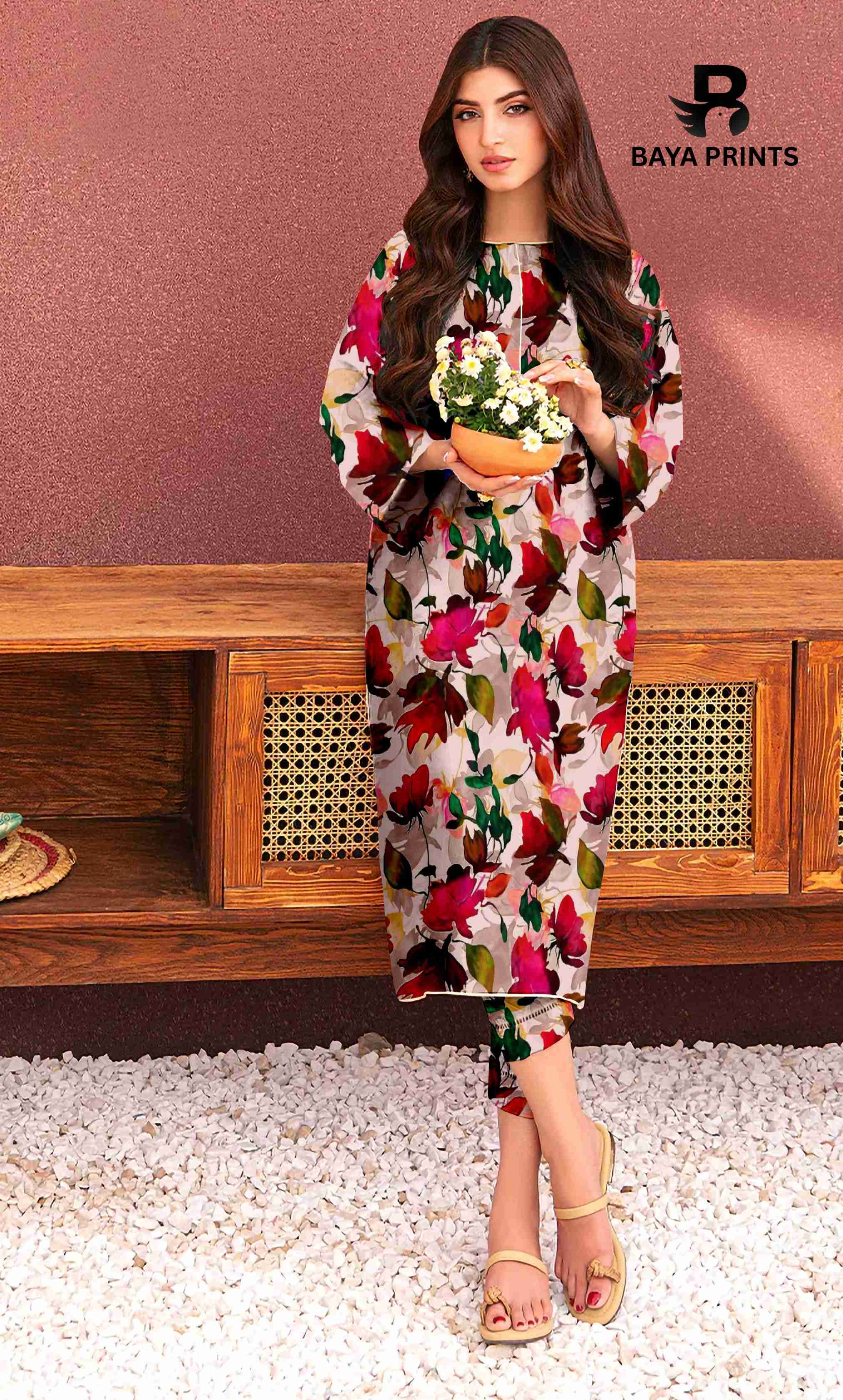 2PC Unstitched Printed Lawn Suit - BA-V7-19
