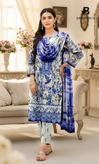 3 Piece Unstitched Printed Doria Viscose Suit with Bamber Dupatta BA-V7-015