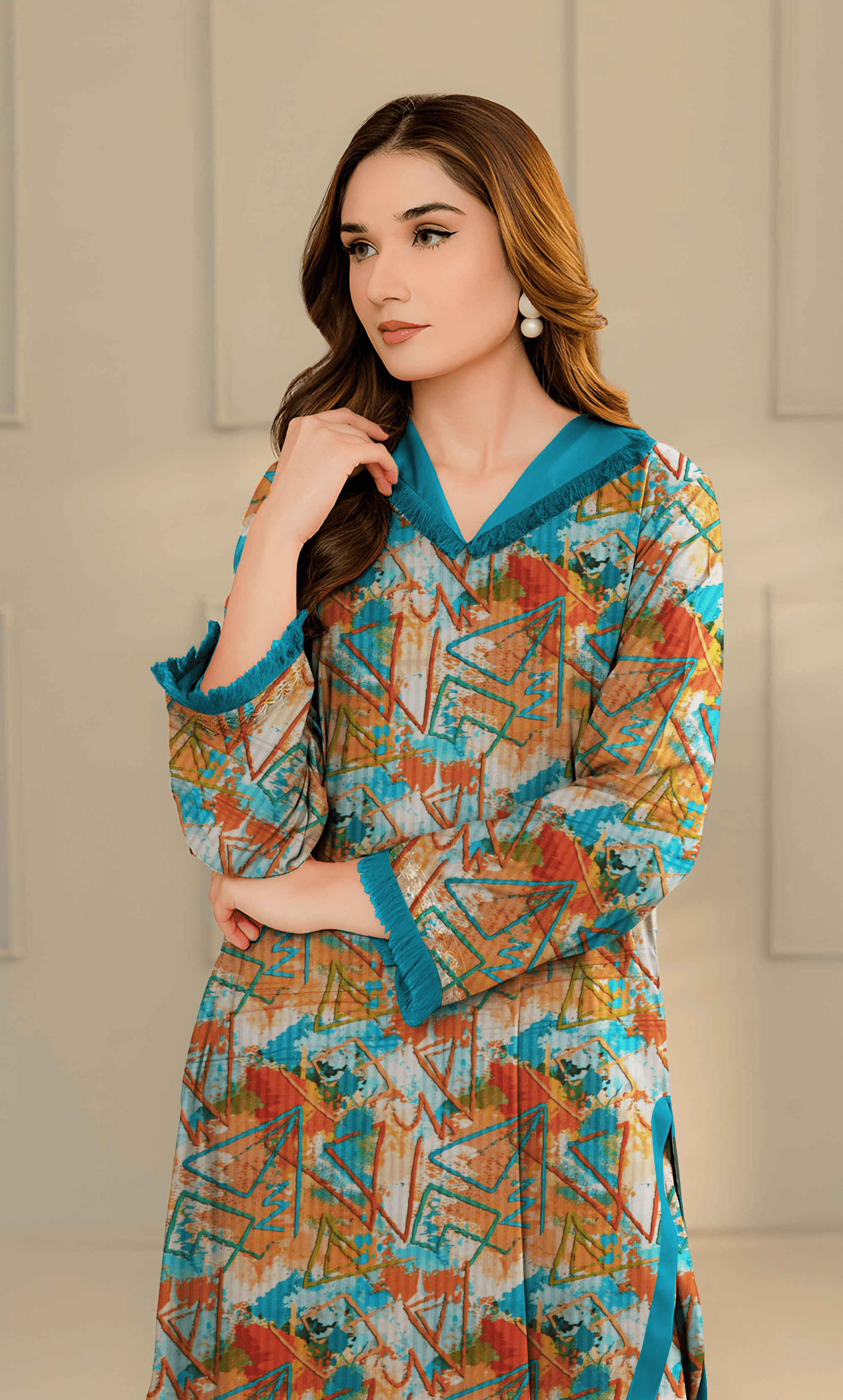 2PC Premium Linen Unstitched-DE V6 -011