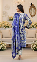 3 Piece Unstitched Printed Doria Viscose Suit with Bamber Dupatta BA-V7-015