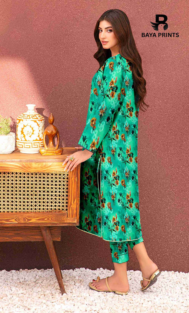 2PC Unstitched Printed Lawn Suit - BA-V7-20 Main Image