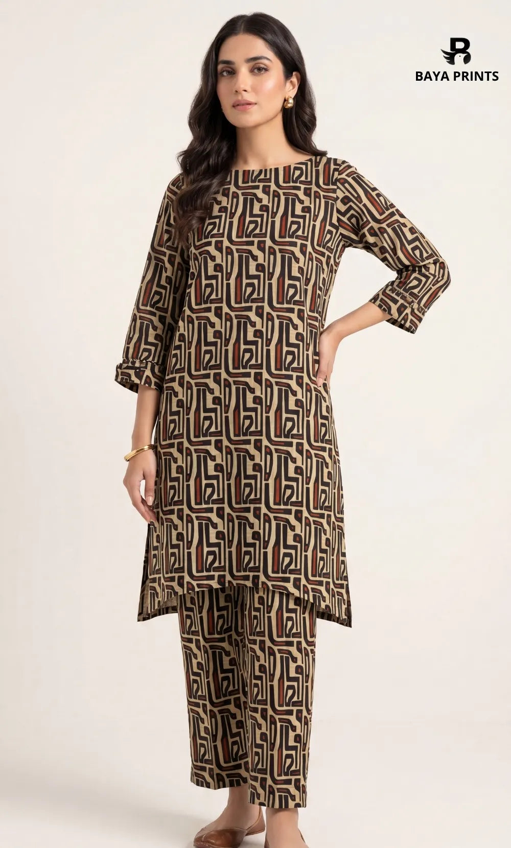 2PC Unstitched Printed Lawn Suit – Orlina (5 Meters)
