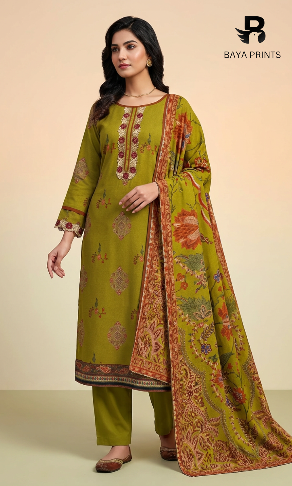 3 Piece Unstitched Karandi Suit BA-V8-05