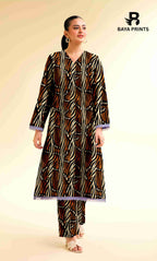 2PC Unstitched Printed Lawn Suit - BA-V7-21