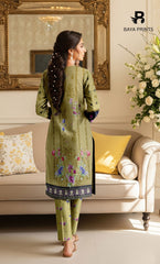 3 Piece Unstitched Printed Doria Viscose Suit with Bamber Dupatta BA-V7-008
