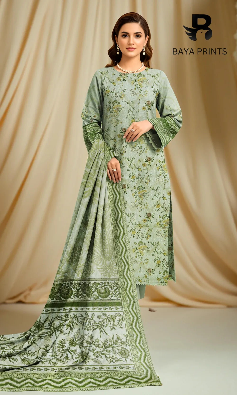 3 Piece Unstitched Karandi Suit BA-V10-15