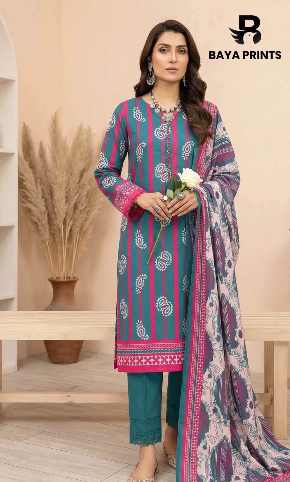 3 Piece Unstitched Lawn Suit -V-21-A-02