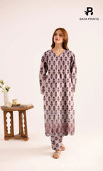 2-Piece Unstitched Dhanak Printed Suit with Embroidered Border-DE-V1-11