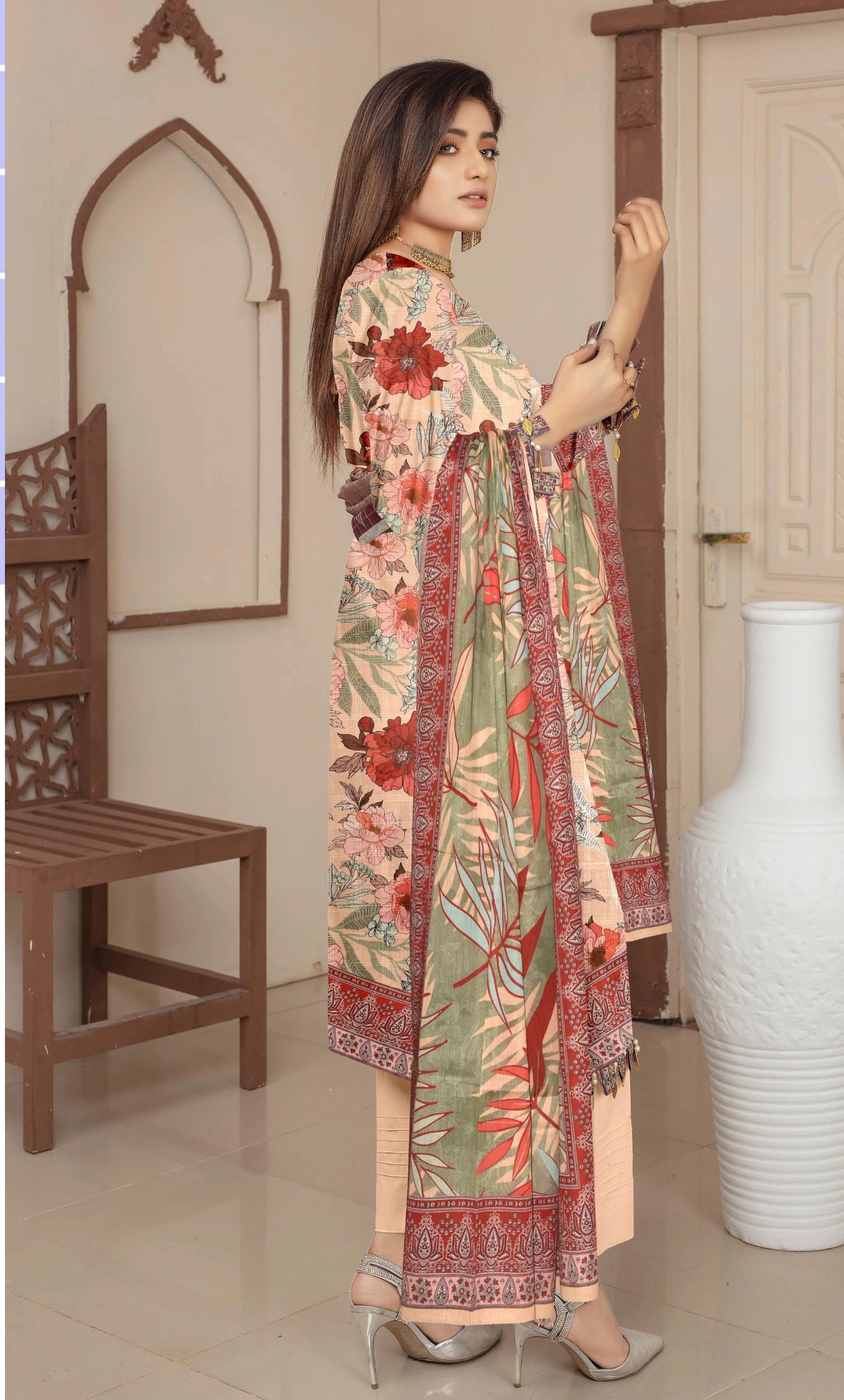 3 Piece Printed Unstitched Lawn Suit | SE-B-02