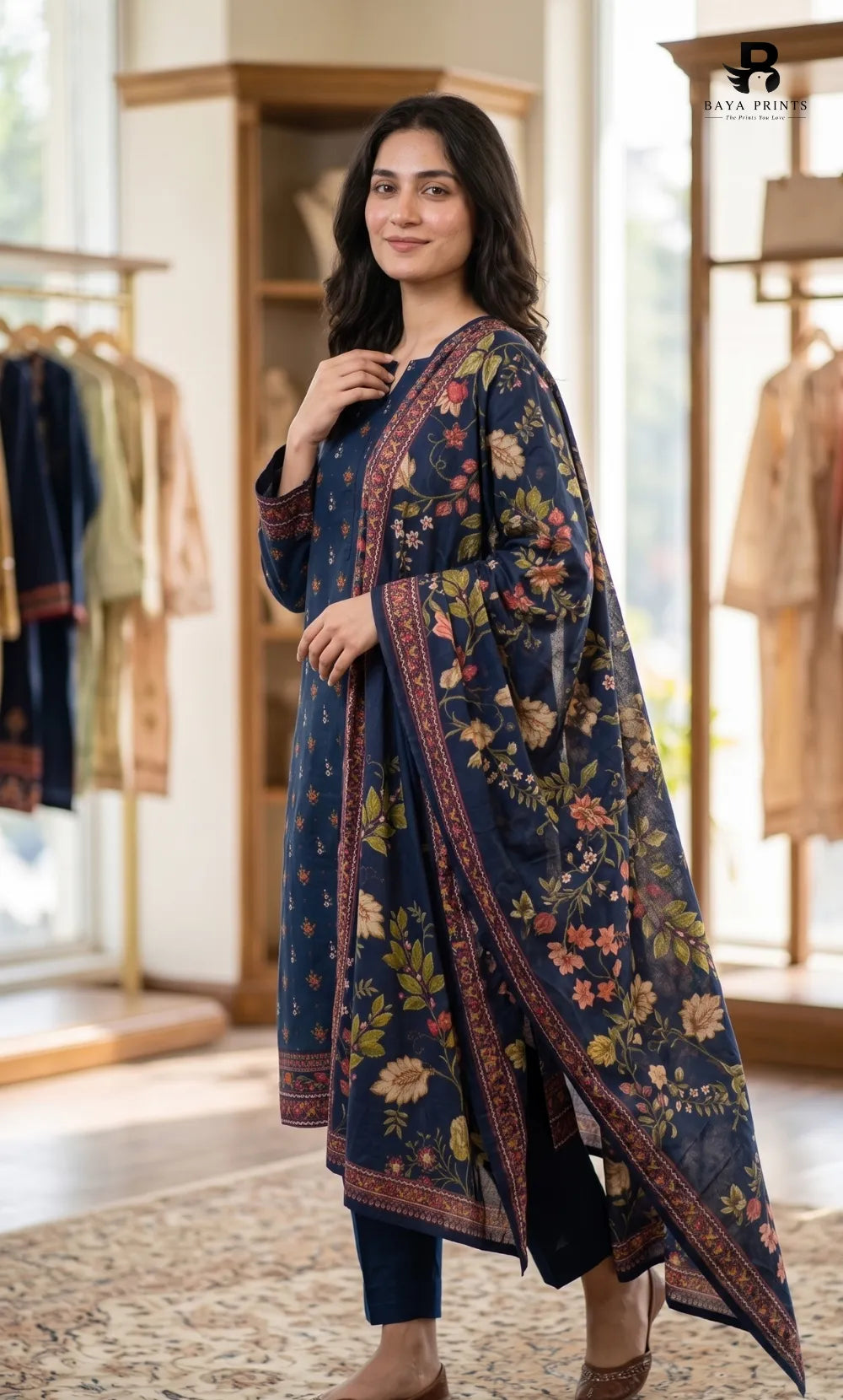 3 Piece Unstitched Printed Viscose Suit-BA-V11