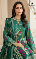 3PC Printed Lawn | Unstitched |  M.B