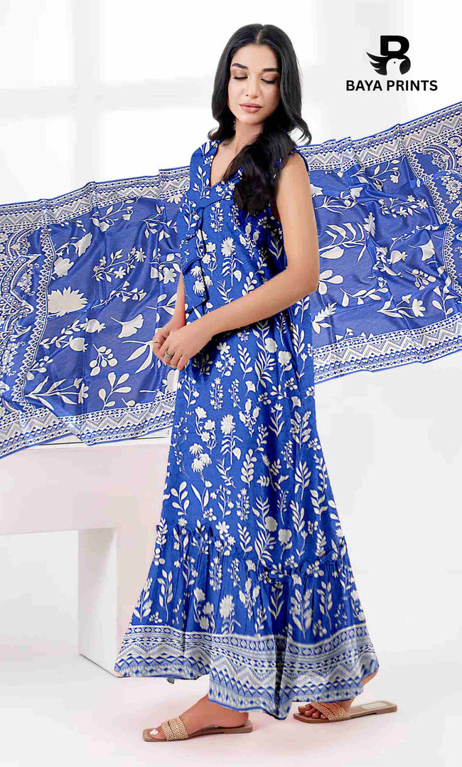 3 Piece Unstitched Printed Lawn Suit -BA-V28-2 Hover Image