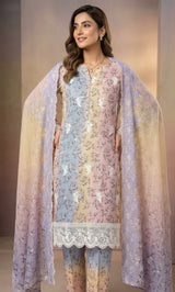 Vireza 3 Piece Unstitched Floral Embroidered Lawn Suit-01