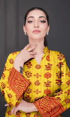 3 Piece Unstitched Printed  Dobby Lawn Suit -BA-V17-02