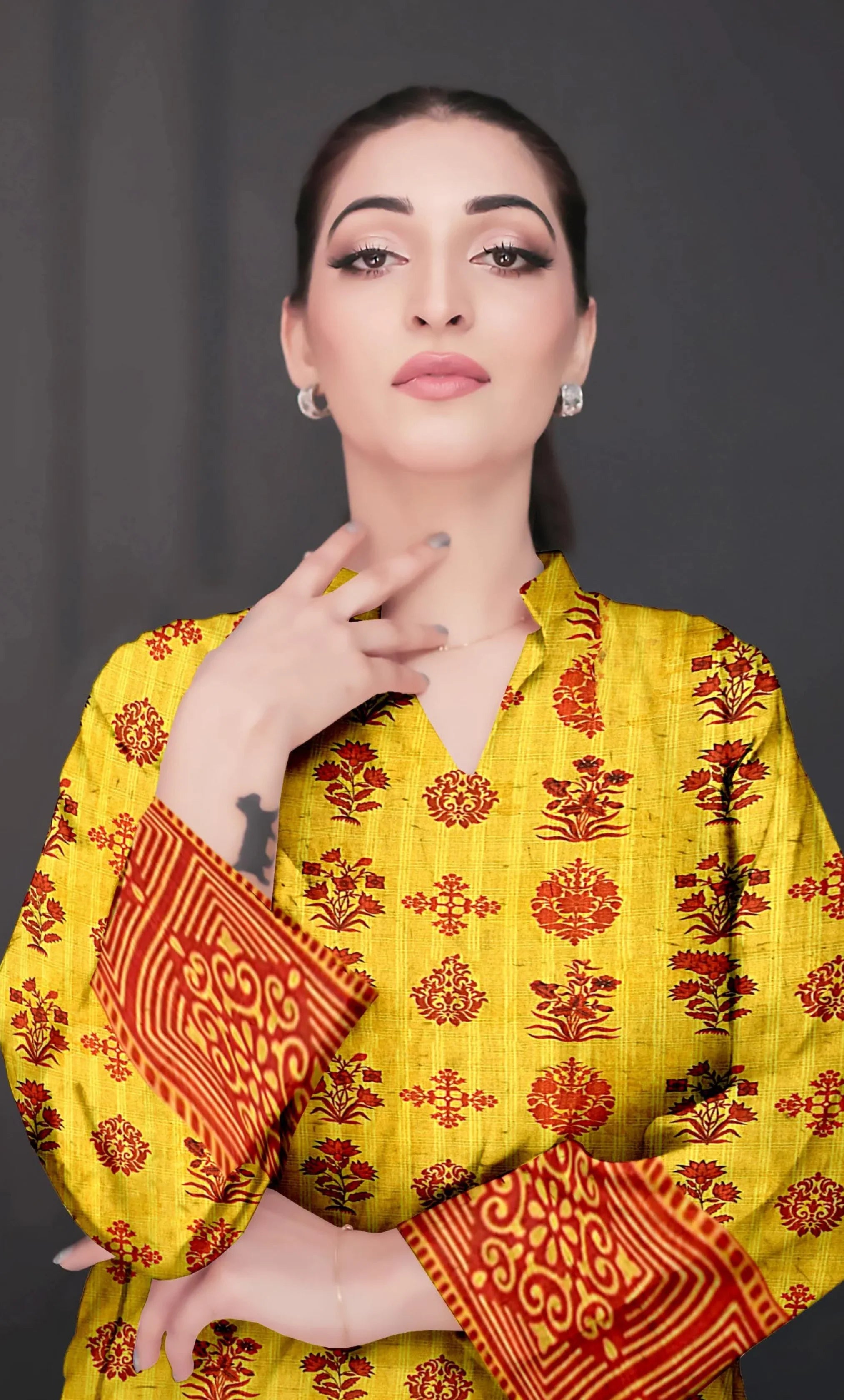 3 Piece Unstitched Printed  Dobby Lawn Suit -BA-V17-02