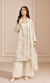 3PC Embroidered Unstitched Lawn Suit | Nafasat