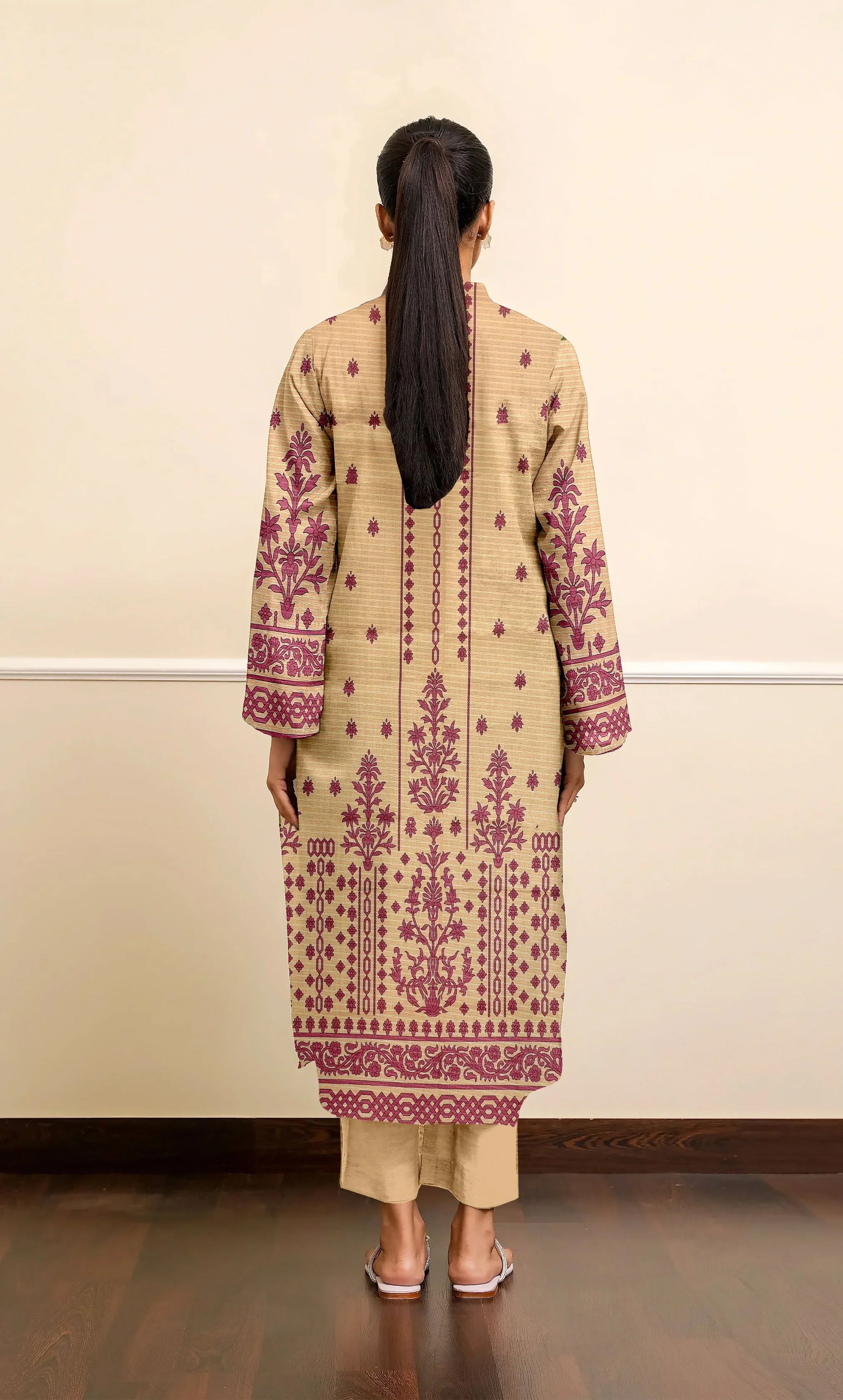 3 Piece Unstitched Printed Dobby Lawn Suit -BA-V19-10